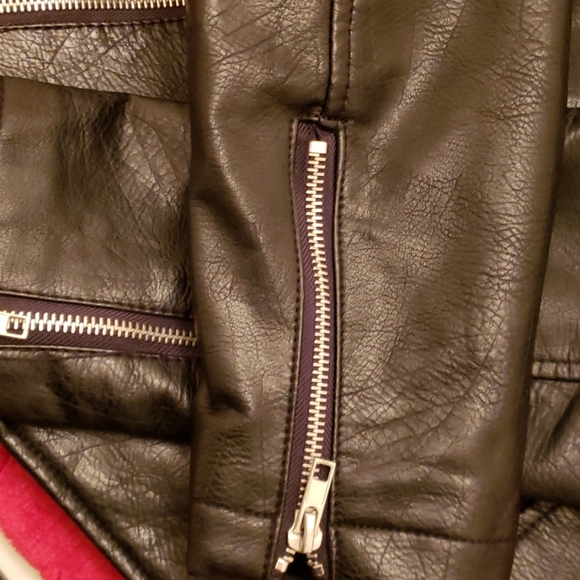 Faux Leather Moto Jacket with hood - Picture 5 of 8
